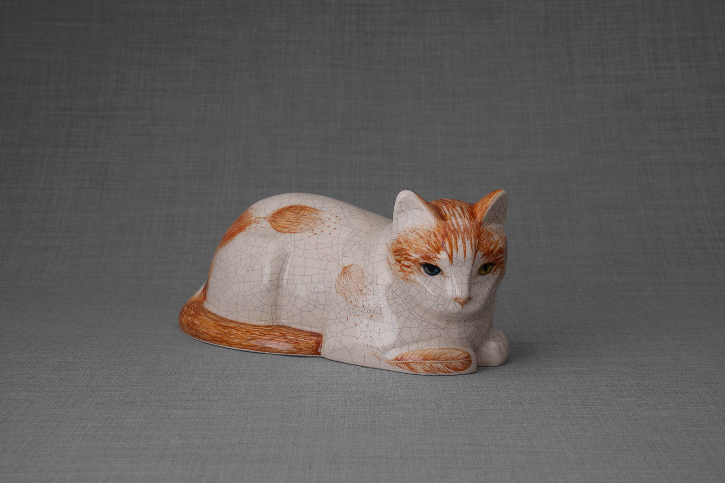 Pulvis Art Urns Pet Urn Hand Decorated Cat Urn for Ashes  "Feathers" - Ceramic | Handmade