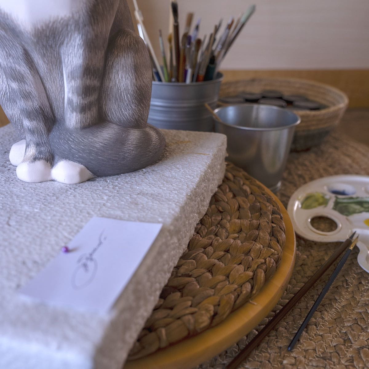 Hand Decorated Pet Urn Siamese Cat - Ceramic | Handmade Pet Urn - Pulvis Art Urns