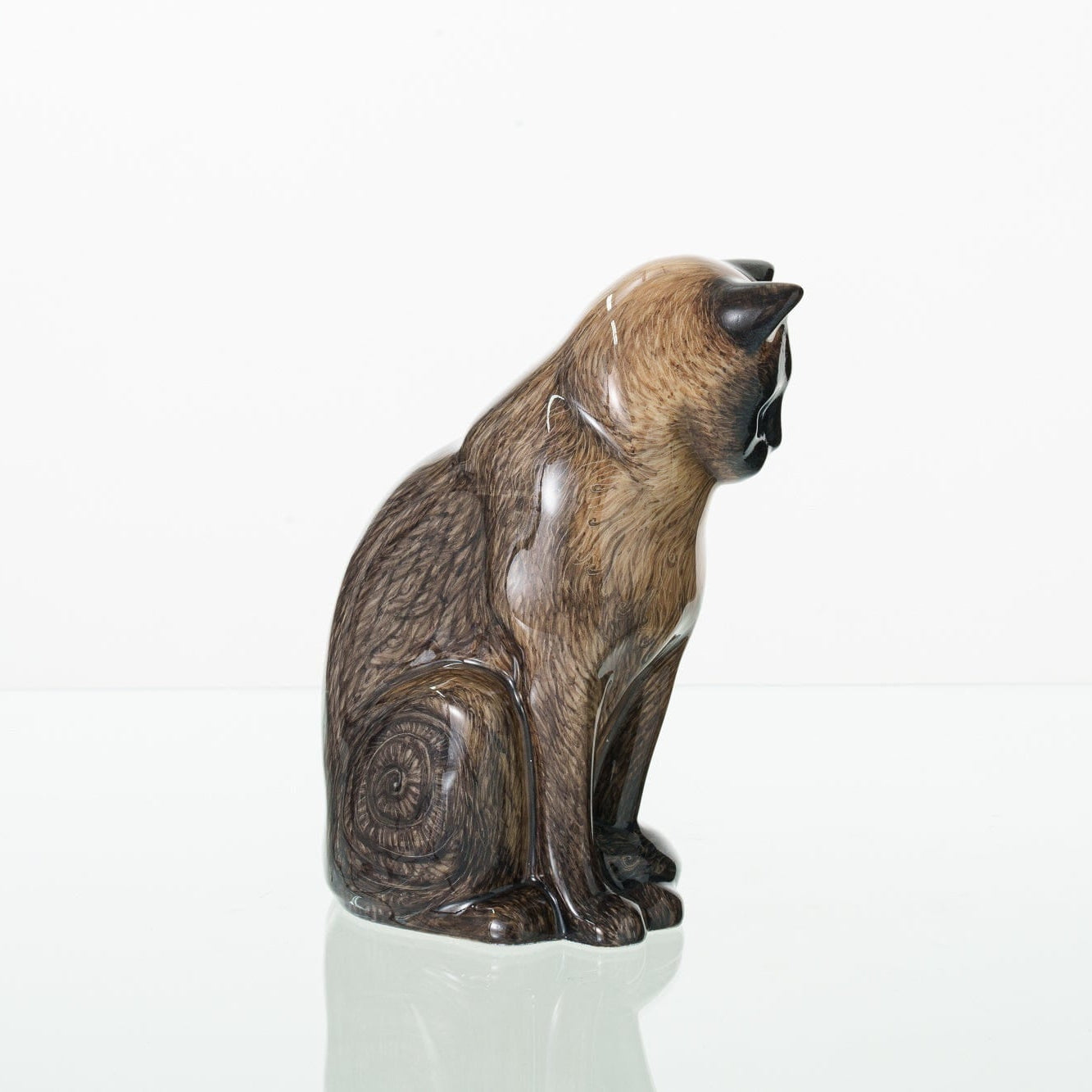 Hand Decorated Pet Urn Siamese Cat - Ceramic | Handmade Pet Urn - Pulvis Art Urns