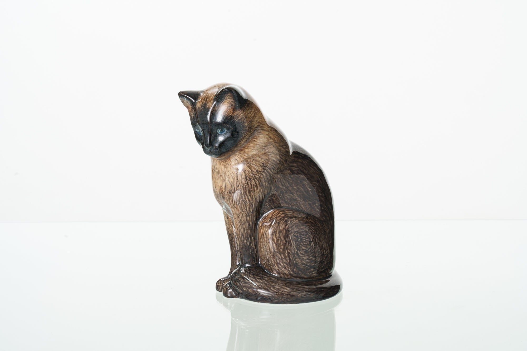 Hand Decorated Pet Urn Siamese Cat - Ceramic | Handmade Pet Urn - Pulvis Art Urns