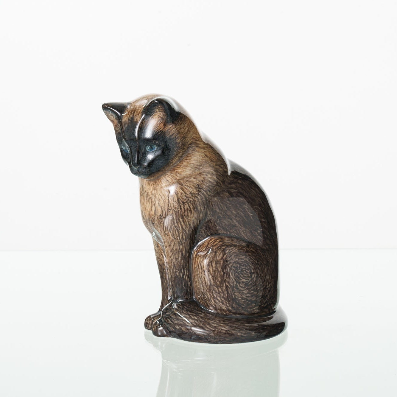 Hand Decorated Pet Urn Siamese Cat - Ceramic | Handmade Pet Urn - Pulvis Art Urns