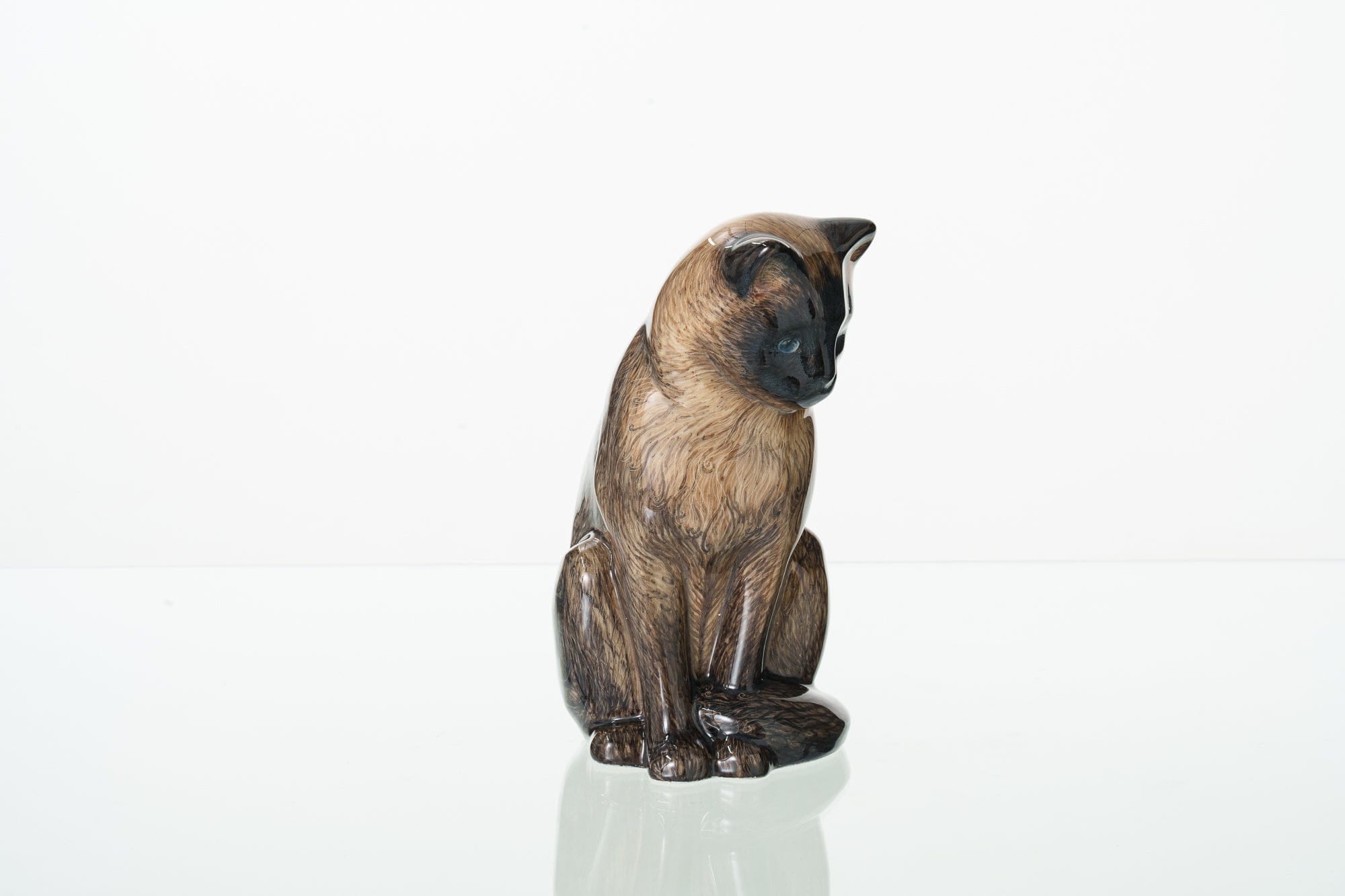Hand Decorated Pet Urn Siamese Cat - Ceramic | Handmade Pet Urn - Pulvis Art Urns