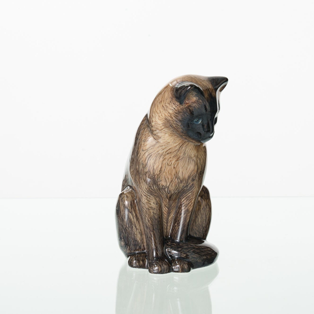 Hand Decorated Pet Urn Siamese Cat - Ceramic | Handmade Pet Urn - Pulvis Art Urns