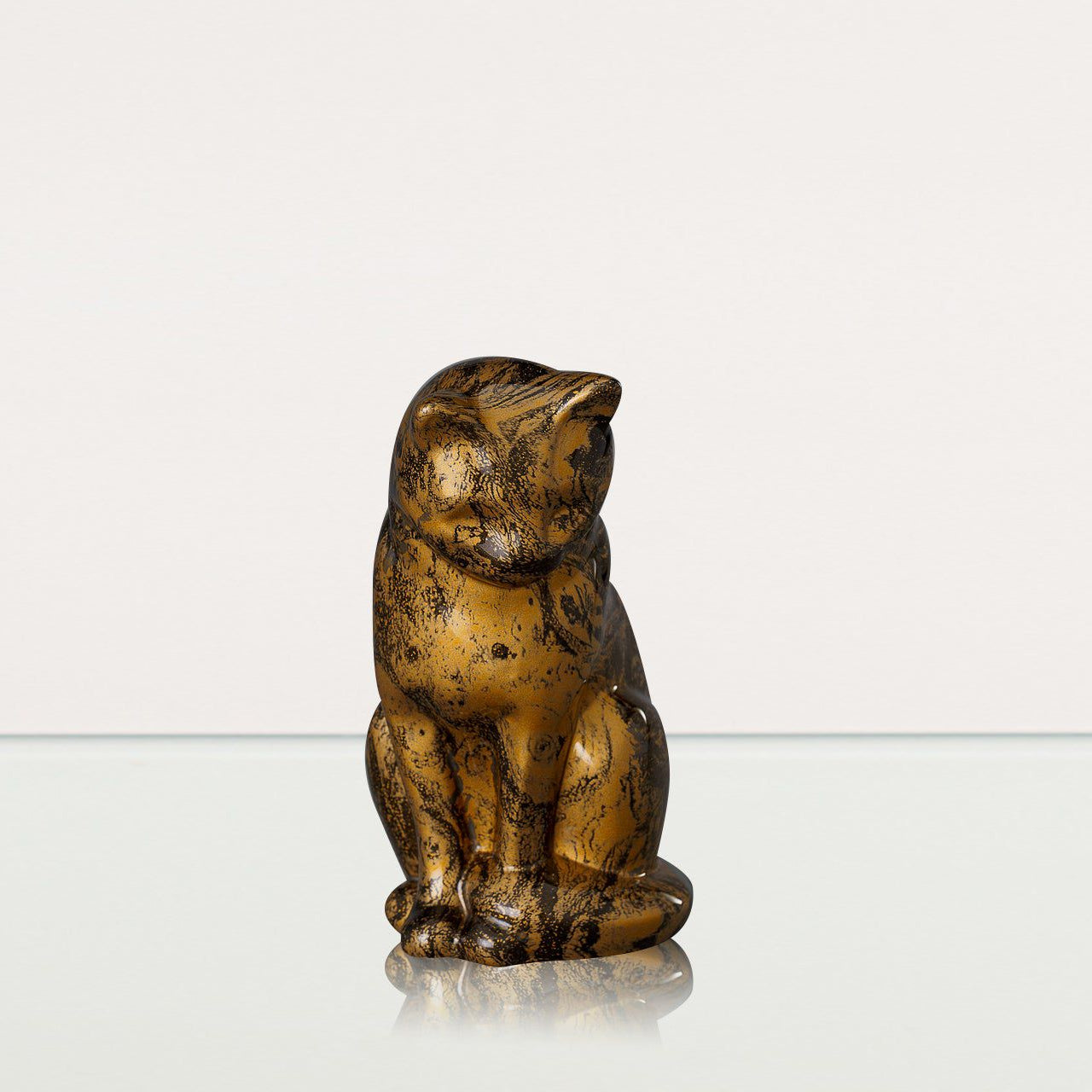 HydroGraphics Mini Pet Urn "Neko - Rusty " - Ceramic | Hydro Dipping - Pulvis Art Urns