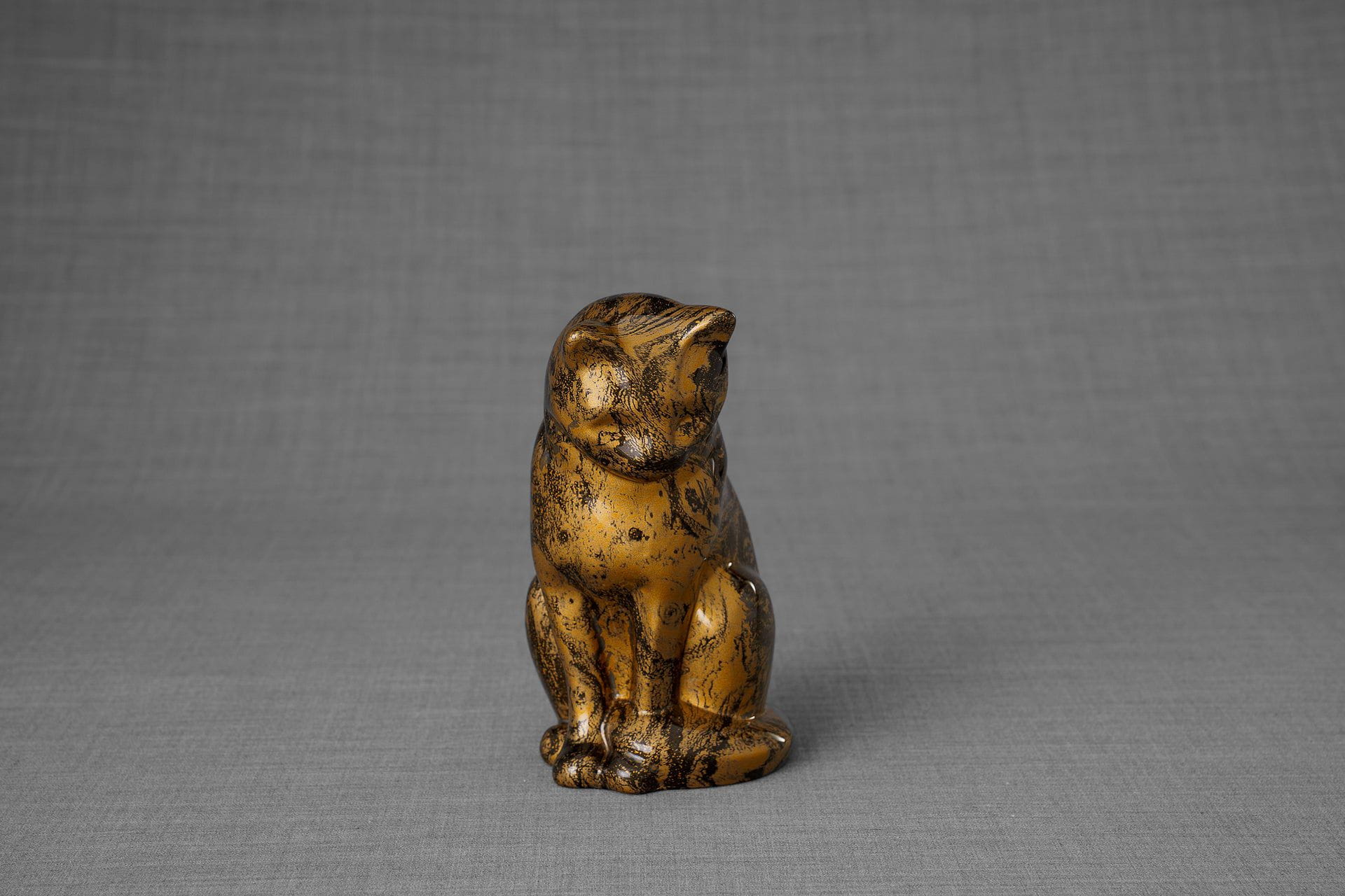 HydroGraphics Mini Pet Urn "Neko - Rusty " - Ceramic | Hydro Dipping - Pulvis Art Urns