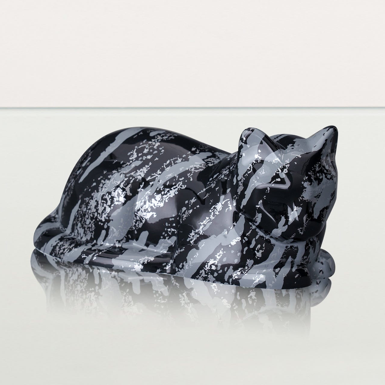 HydroGraphics Pet Urn For Cat | Mixed Blue | Ceramic - Pulvis Art Urns