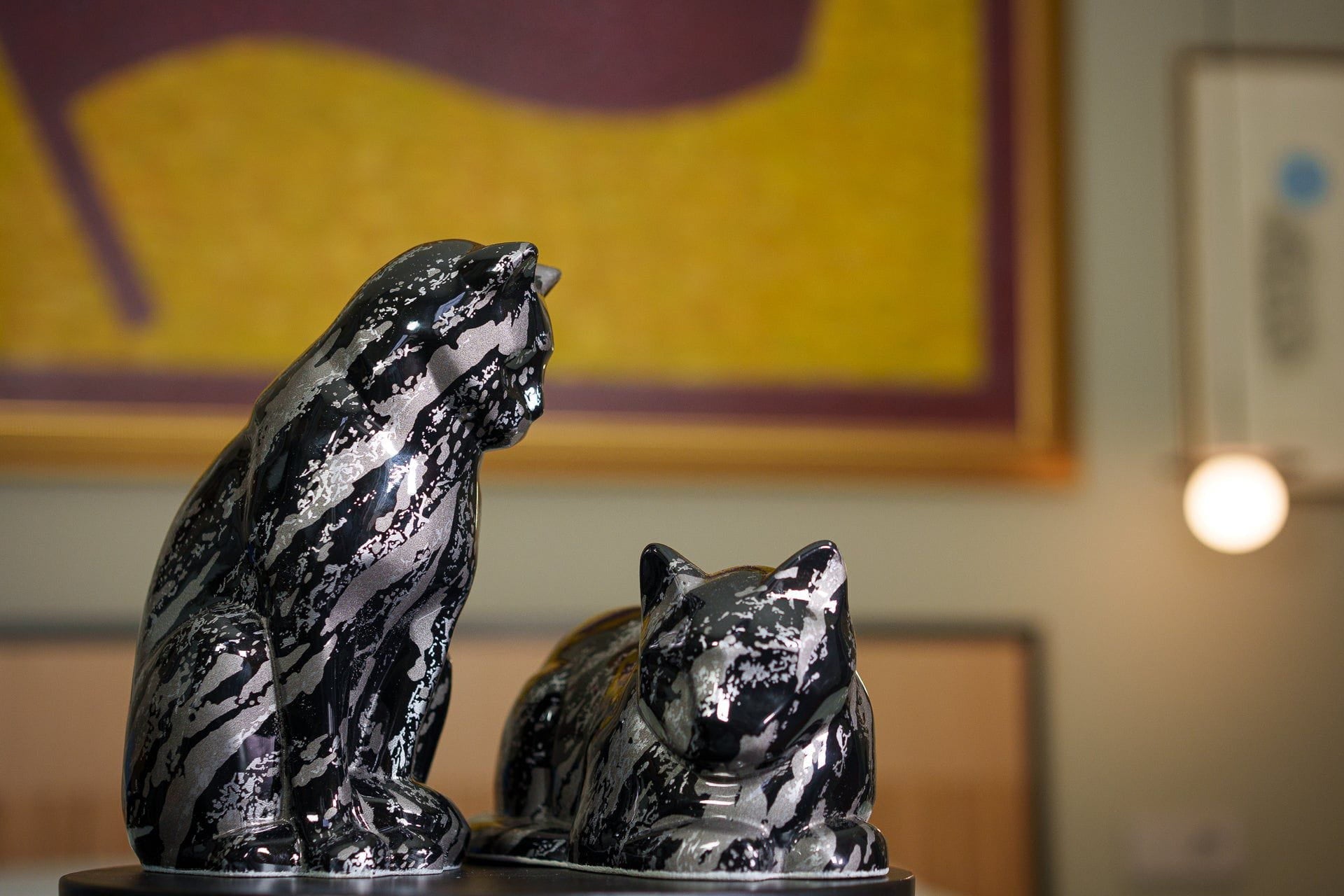 HydroGraphics Pet Urn For Cat | Mixed Gray | Ceramic - Pulvis Art Urns