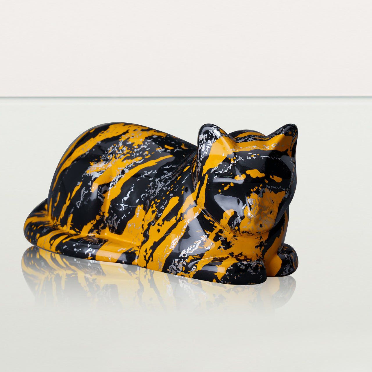 HydroGraphics Pet Urn For Cat | Mixed Yellow | Ceramic - Pulvis Art Urns