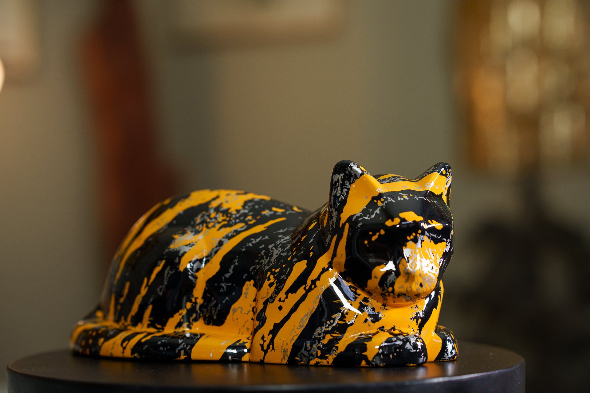 HydroGraphics Pet Urn For Cat | Mixed Yellow | Ceramic - Pulvis Art Urns