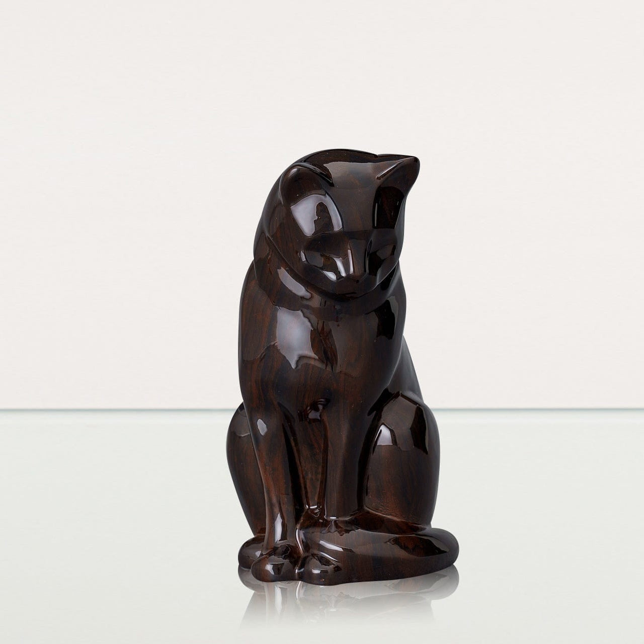 HydroGraphics Pet Urn "Neko - Mahagony" - Ceramic | Hydro Dipping - Pulvis Art Urns