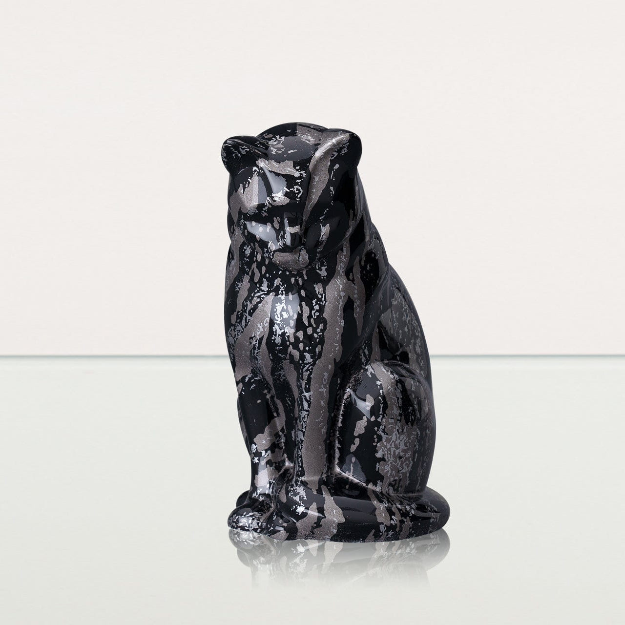 HydroGraphics Pet Urn "Neko" | Mixed Gray | Ceramic - Pulvis Art Urns