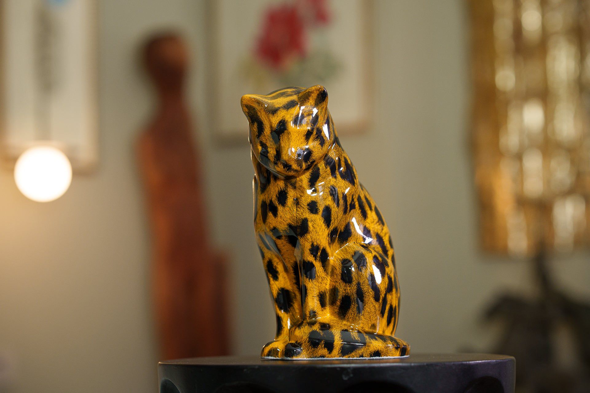 HydroGraphics Pet Urn "Neko" | Spotted Light | Ceramic | Hydro Dipping - Pulvis Art Urns