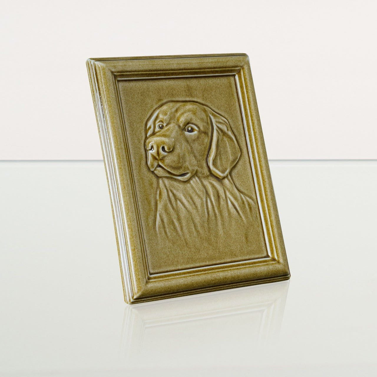 Labrador Pet Urn for Ashes - Amber Yellow | Ceramic | Handmade Pet Urn - Pulvis Art Urns