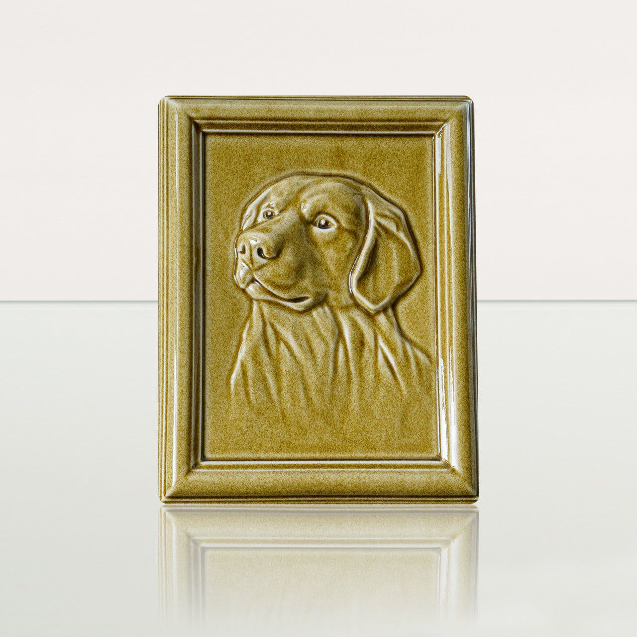 Labrador Pet Urn for Ashes - Amber Yellow | Ceramic | Handmade Pet Urn - Pulvis Art Urns