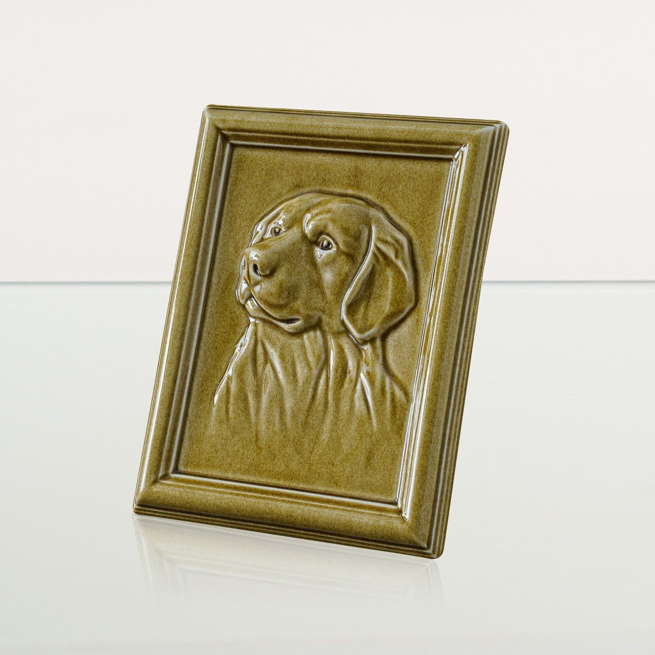 Labrador Pet Urn for Ashes - Amber Yellow | Ceramic | Handmade Pet Urn - Pulvis Art Urns