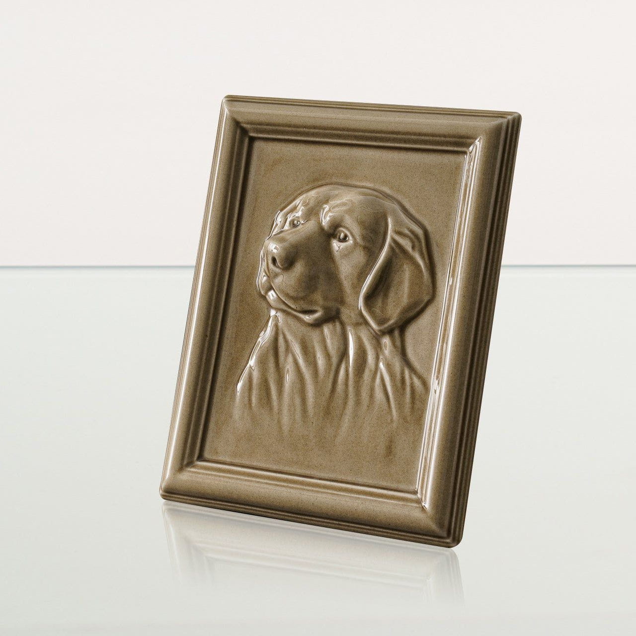 Labrador Pet Urn for Ashes - Beige Gray | Ceramic | Handmade Pet Urn - Pulvis Art Urns