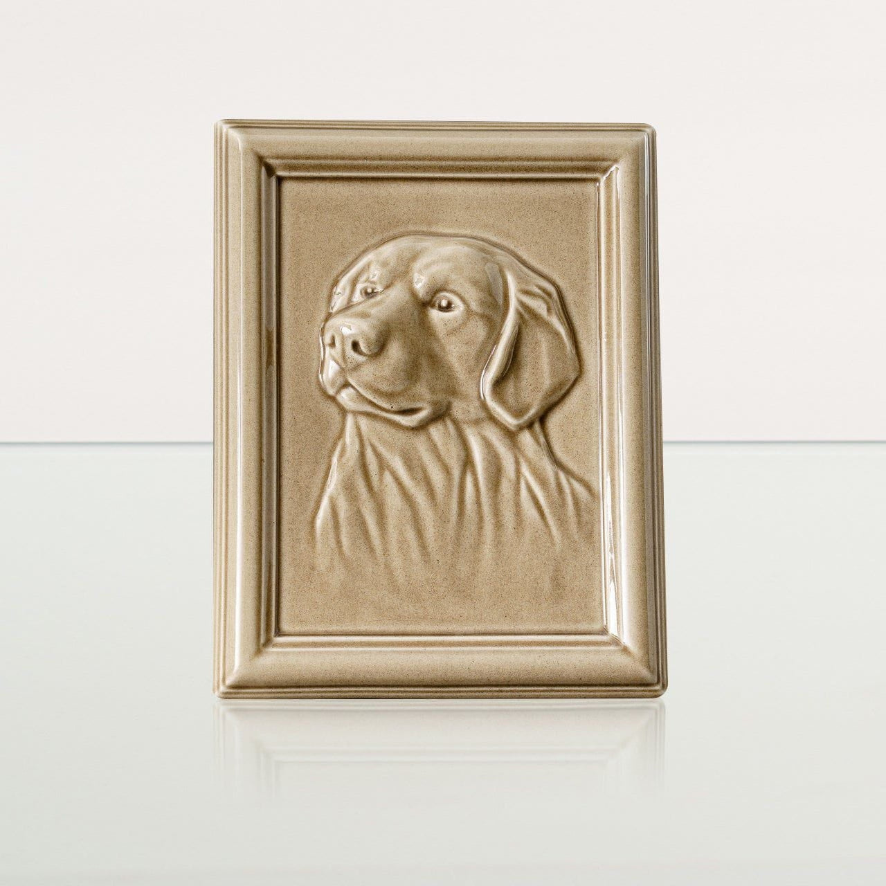 Labrador Pet Urn for Ashes - Beige Gray | Ceramic | Handmade Pet Urn - Pulvis Art Urns