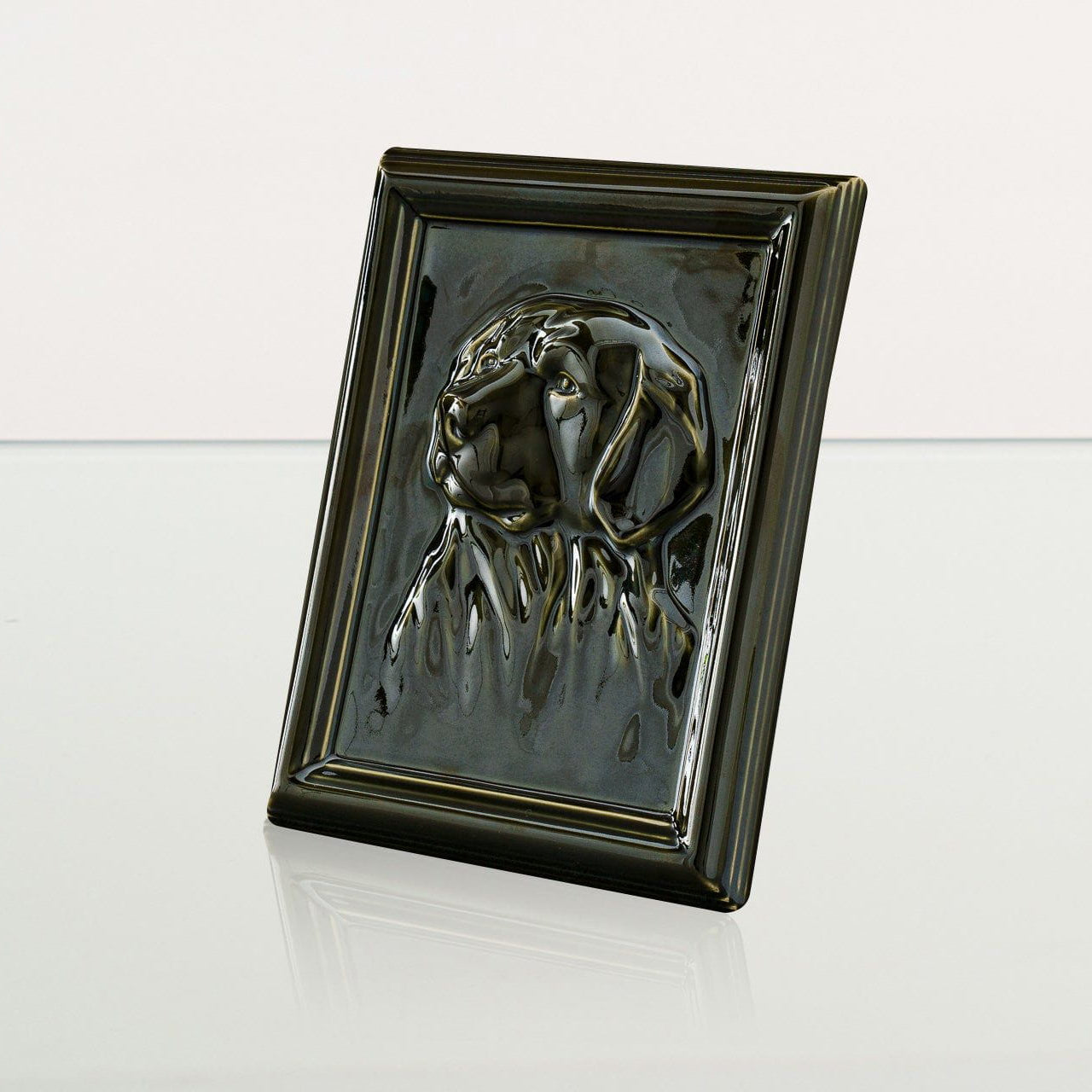 Labrador Pet Urn for Ashes - Oily Green | Ceramic | Handmade Pet Urn - Pulvis Art Urns