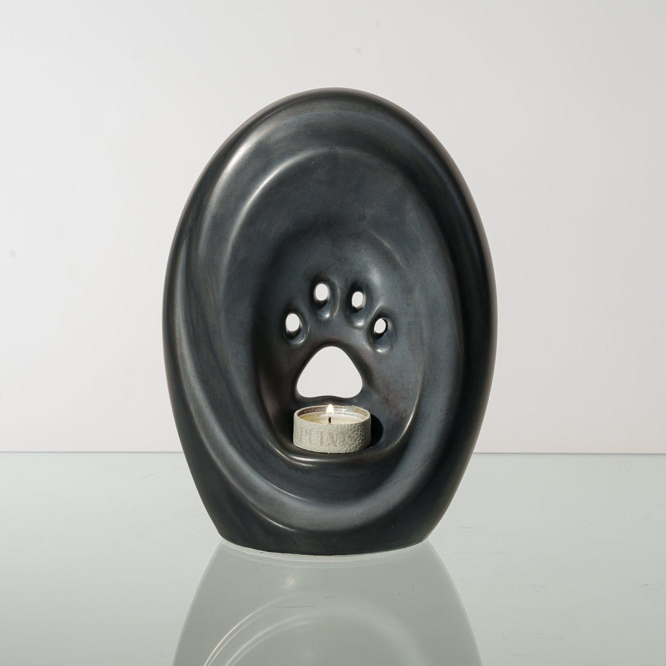 Large Paw Cremation Urn - Dark Matte | Ceramic | Handmade Pet Urn - Pulvis Art Urns