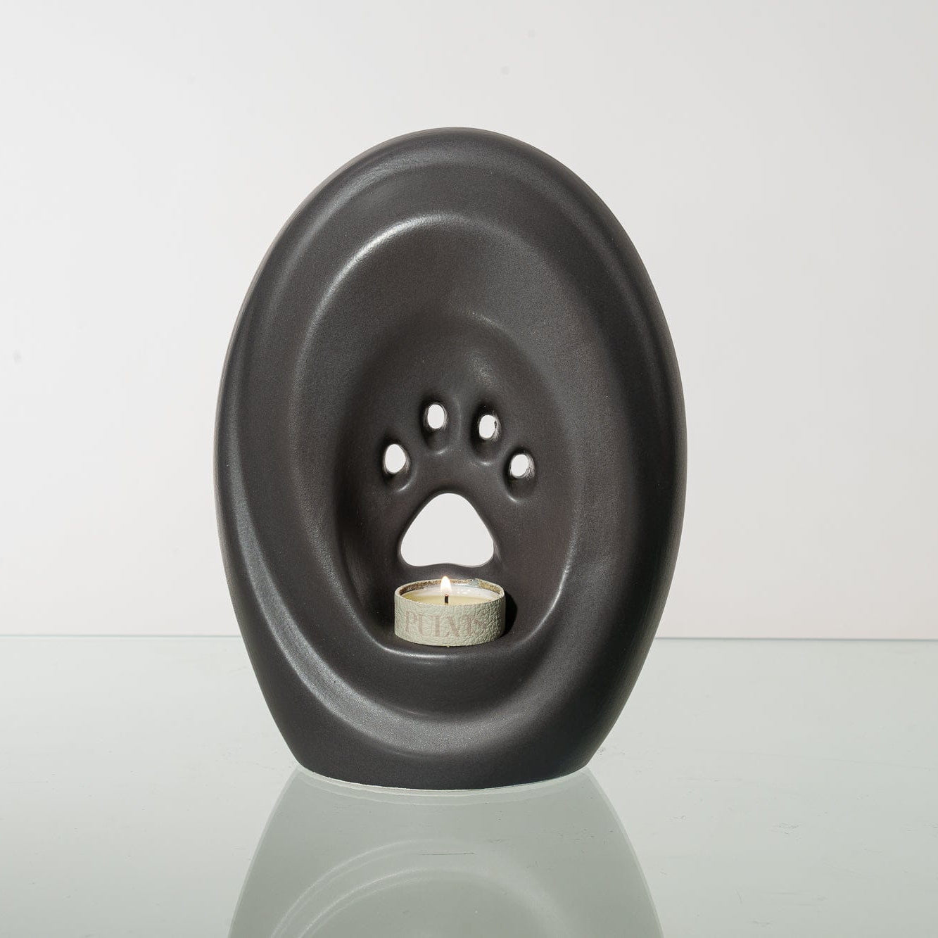 Large Paw Cremation Urn - Gray Matte | Ceramic | Handmade Pet Urn - Pulvis Art Urns