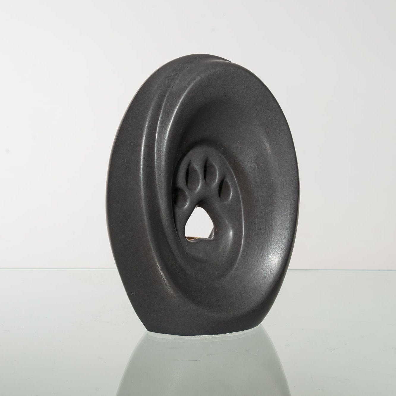 Large Paw Cremation Urn - Gray Matte | Ceramic | Handmade Pet Urn - Pulvis Art Urns