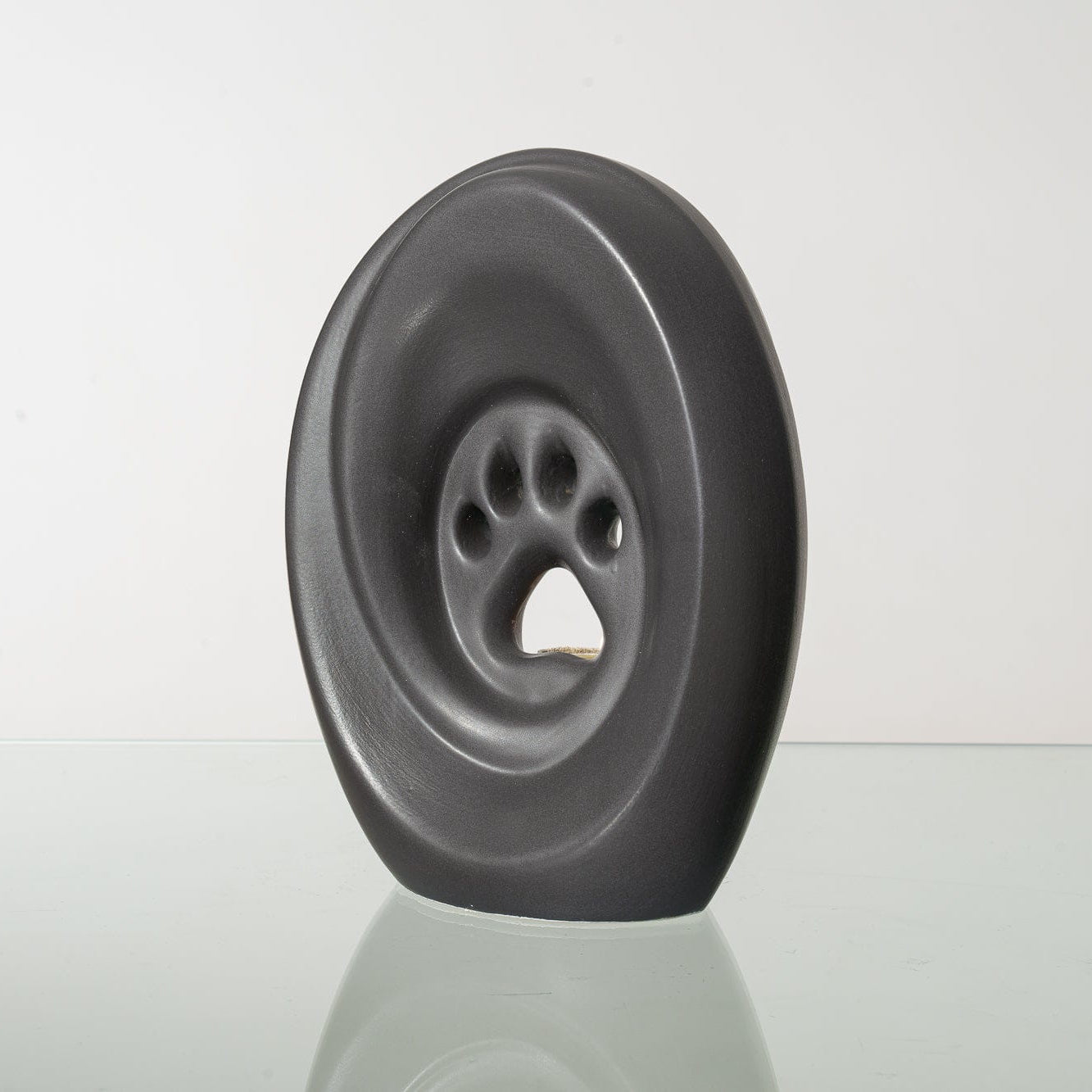 Large Paw Cremation Urn - Gray Matte | Ceramic | Handmade Pet Urn - Pulvis Art Urns