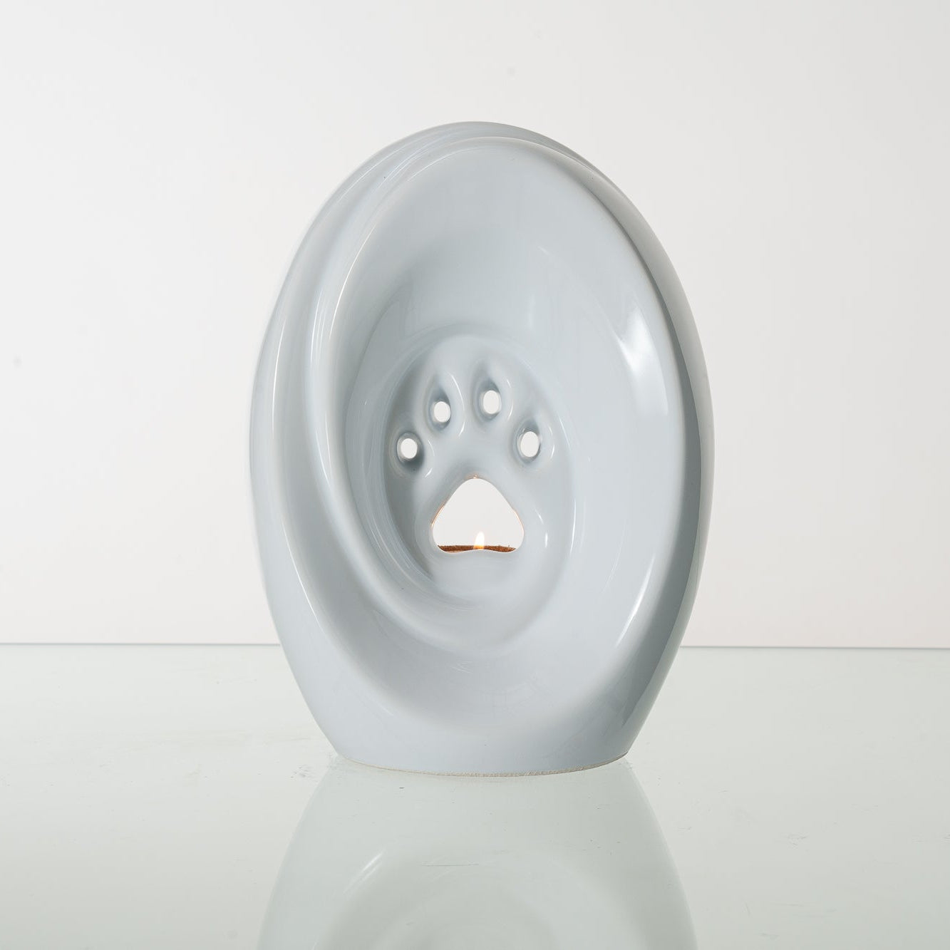 Large Paw Cremation Urn - White | Ceramic | Handmade Pet Urn - Pulvis Art Urns