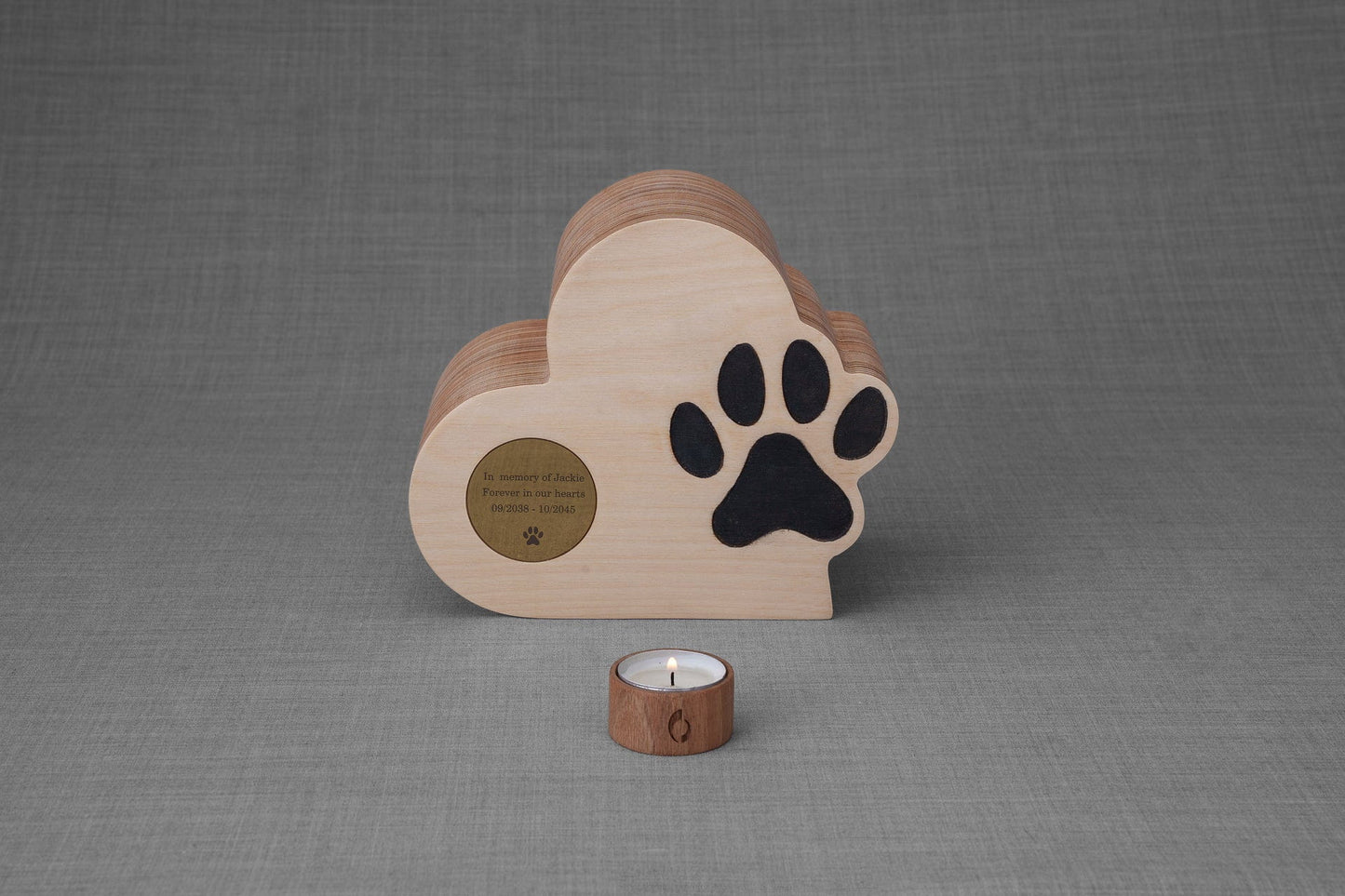 Pulvis Art Urns Pet Urn Love Paw Pet Urn - Plywood | Handmade Memorial