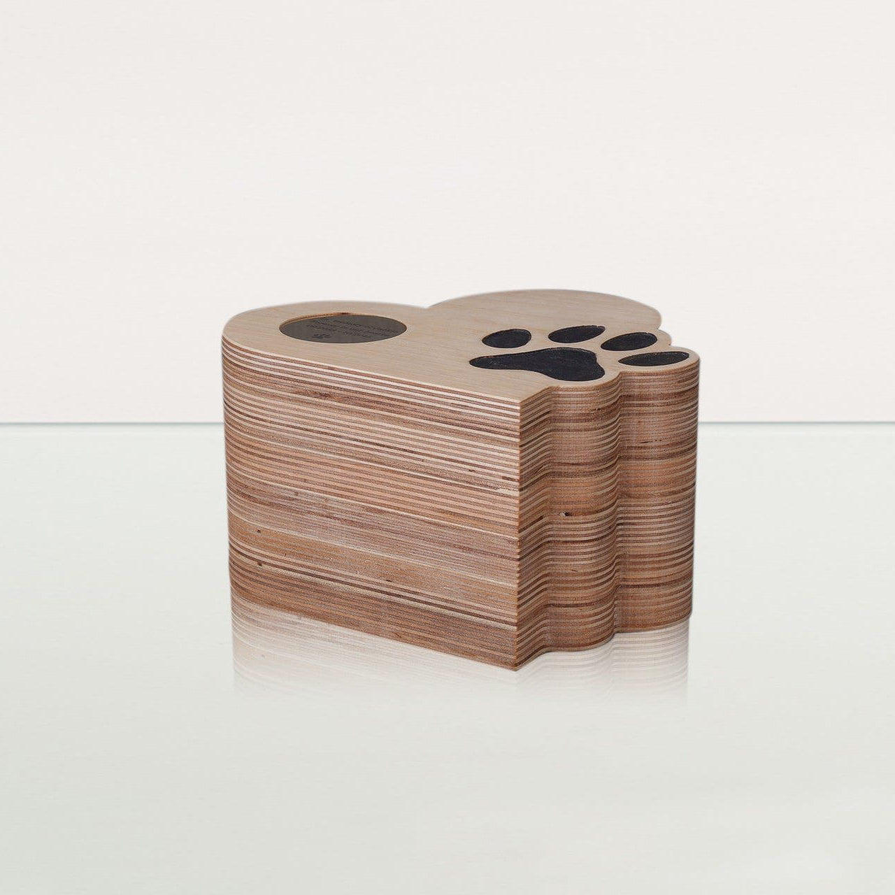 Love Paw Pet Urn - Plywood | Handmade Pet Memorial - Pulvis Art Urns