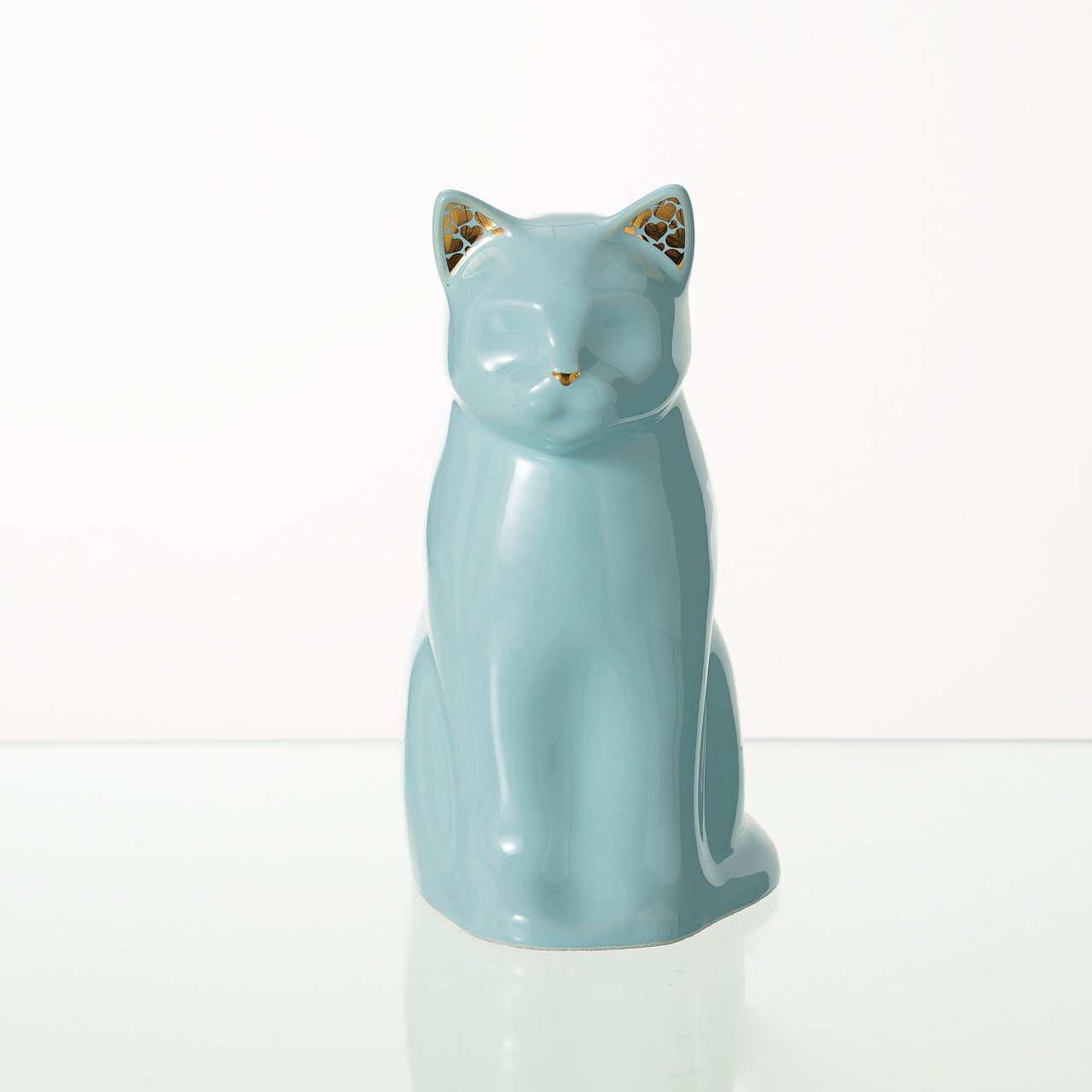 "Meow" Pet Urn for Cat - Baby Blue | Ceramic | Handmade - Pulvis Art Urns