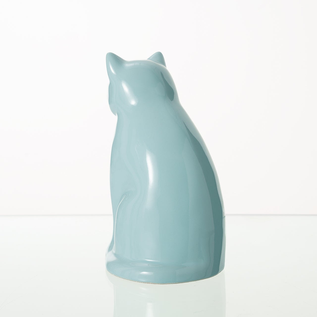 "Meow" Pet Urn for Cat - Baby Blue | Ceramic | Handmade - Pulvis Art Urns