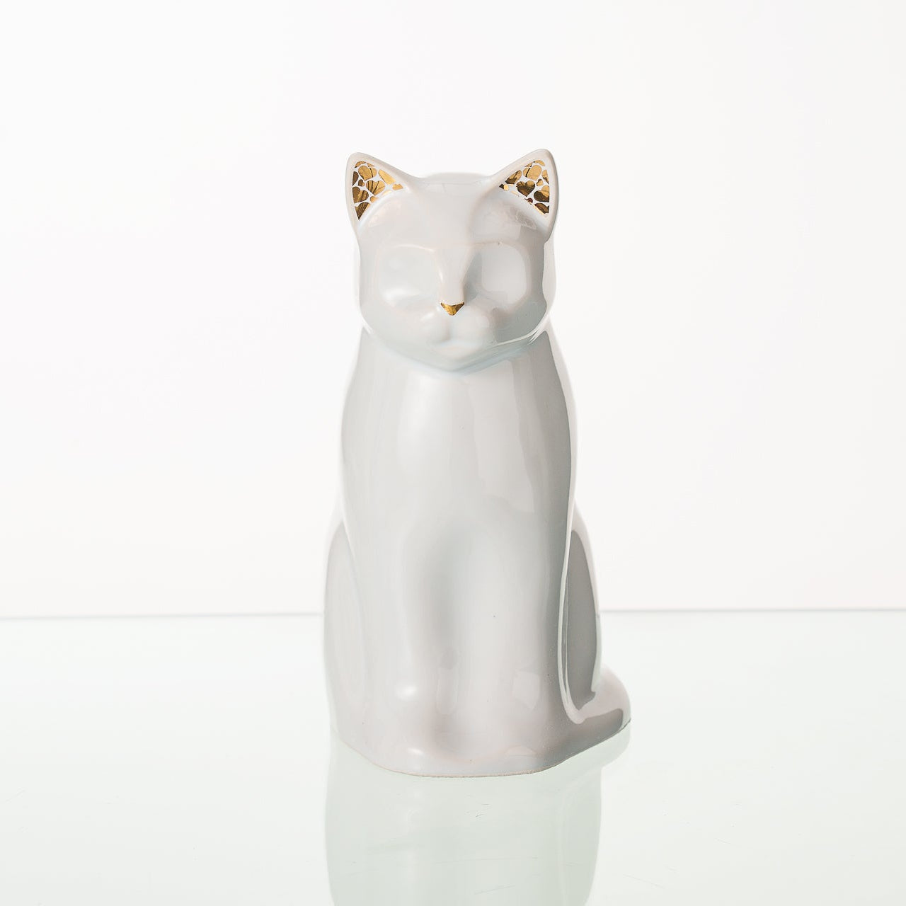 "Meow" Pet Urn for Cat - White | Ceramic | Handmade - Pulvis Art Urns