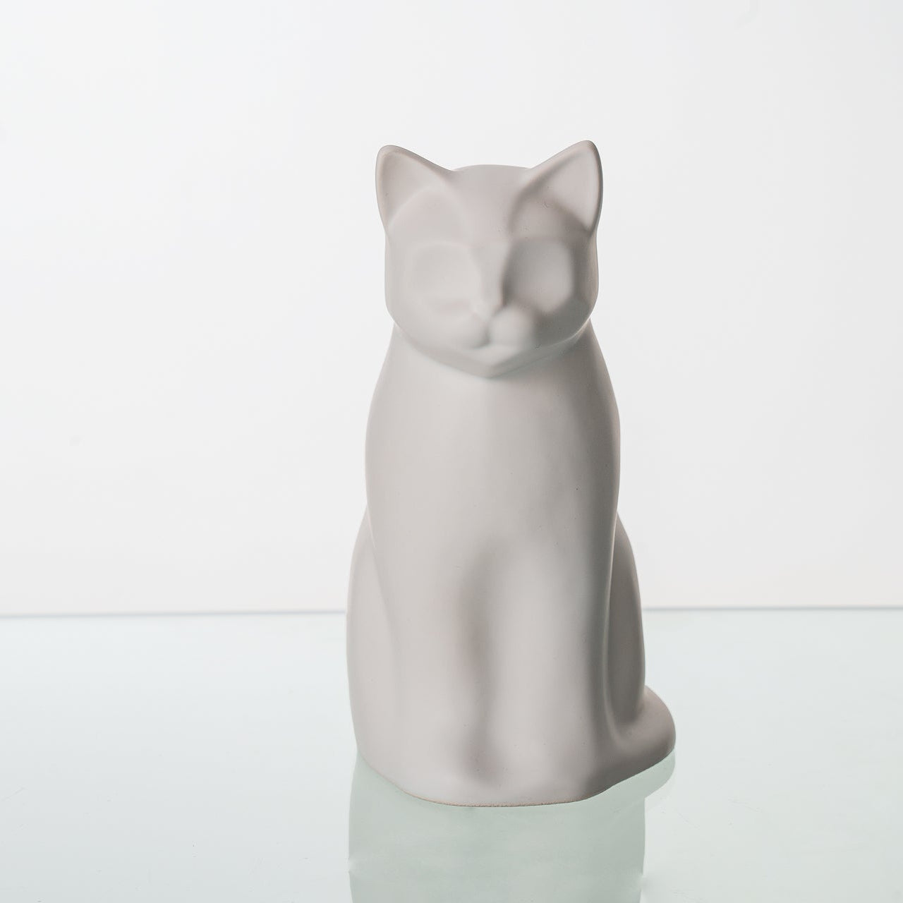 "Meow" Pet Urn for Cat - White Matte | Ceramic | Handmade - Pulvis Art Urns