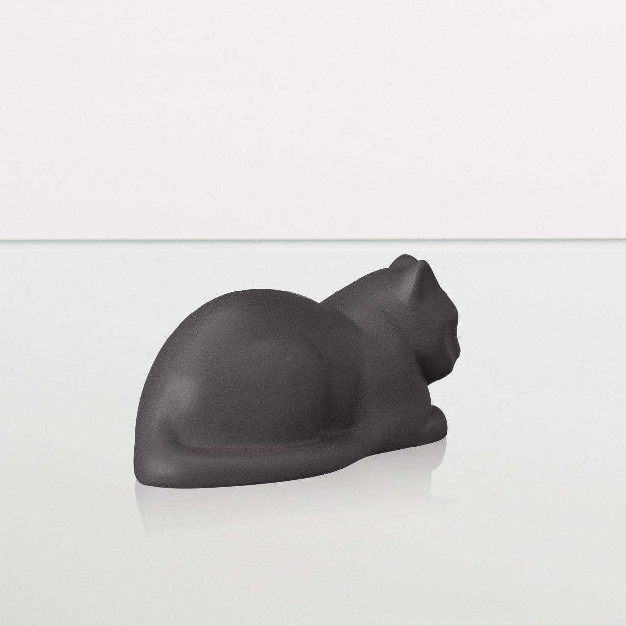 Mini Laying Cat Cremation Urn - Grey Matte | Ceramic Pet Urn - Pulvis Art Urns