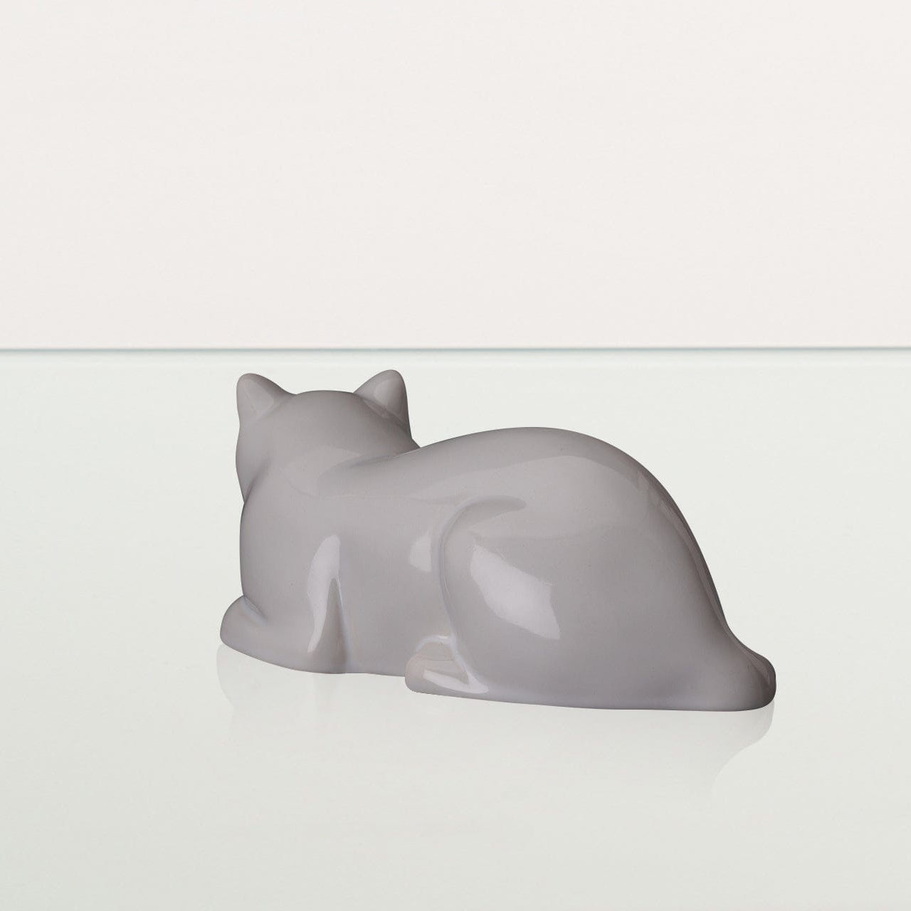Mini Laying Cat Cremation Urn - White | Ceramic Pet Urn - Pulvis Art Urns