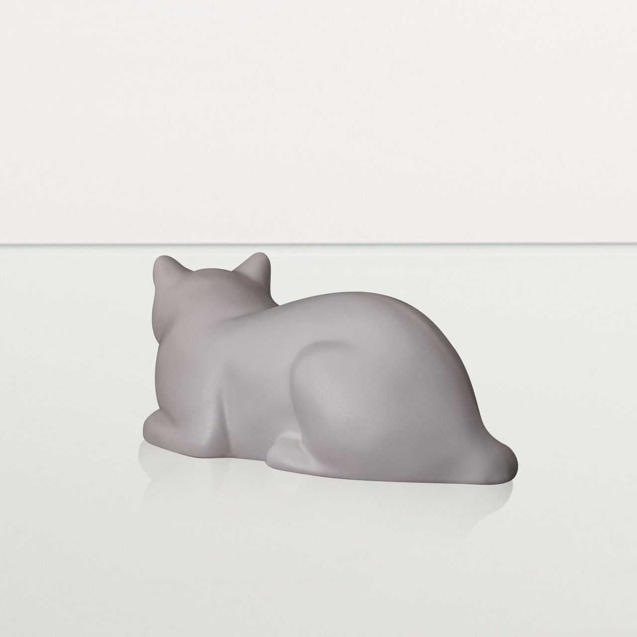 Mini Laying Cat Cremation Urn - White Matte | Ceramic Pet Urn - Pulvis Art Urns