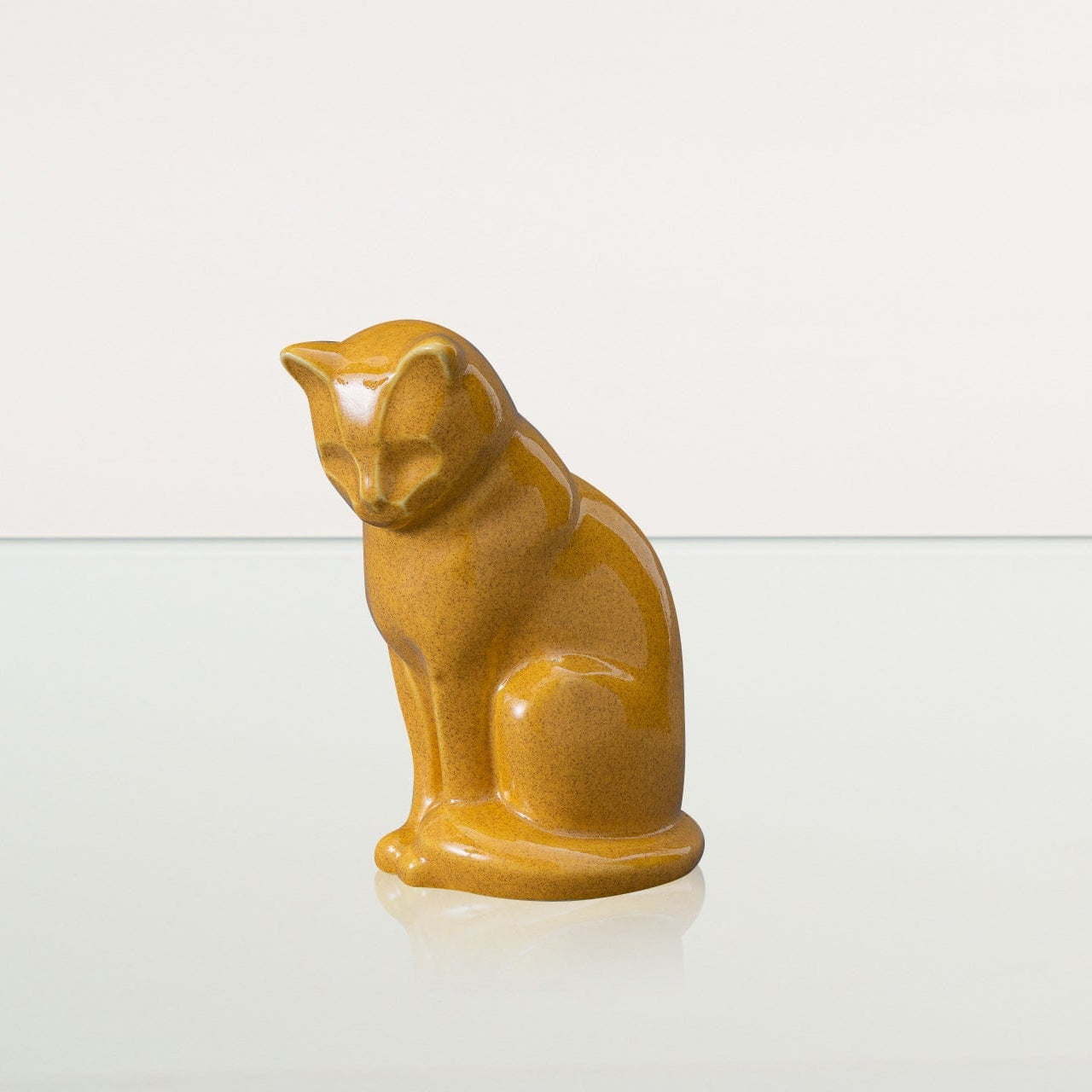 Mini Pet Urn for Ashes Neko - Amber Yellow | Ceramic | Handmade Cat Urn - Pulvis Art Urns