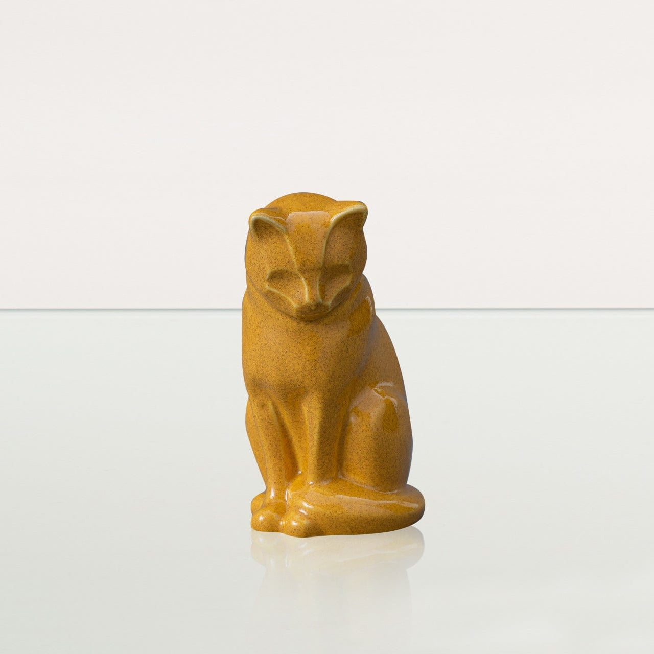 Mini Pet Urn for Ashes Neko - Amber Yellow | Ceramic | Handmade Cat Urn - Pulvis Art Urns