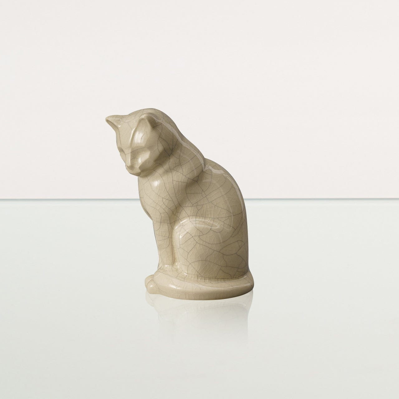 Mini Pet Urn for Ashes Neko - Craquelure | Ceramic | Handmade Cat Urn - Pulvis Art Urns