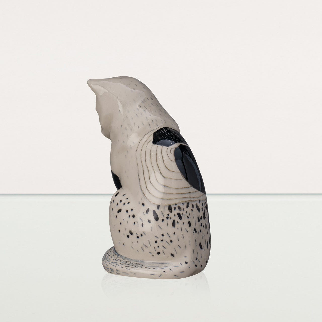 Neko Hand Decorated Pet Urn "Tuxedo" - Ceramic | Handmade Pet Urn - Pulvis Art Urns