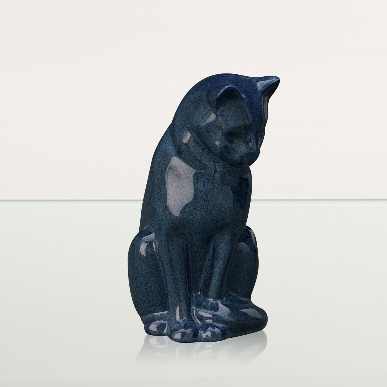 Neko Pet Urn for Ashes - Blue Melange | Ceramic | Handmade Cat Urn - Pulvis Art Urns