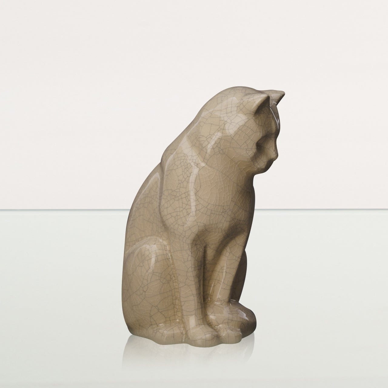 Neko Pet Urn for Ashes - Craquelure | Ceramic | Handmade Cat Urn - Pulvis Art Urns