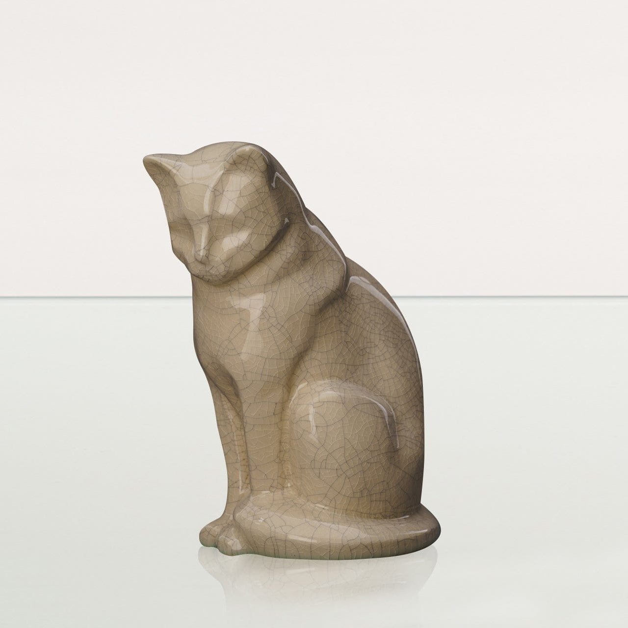 Neko Pet Urn for Ashes - Craquelure | Ceramic | Handmade Cat Urn - Pulvis Art Urns