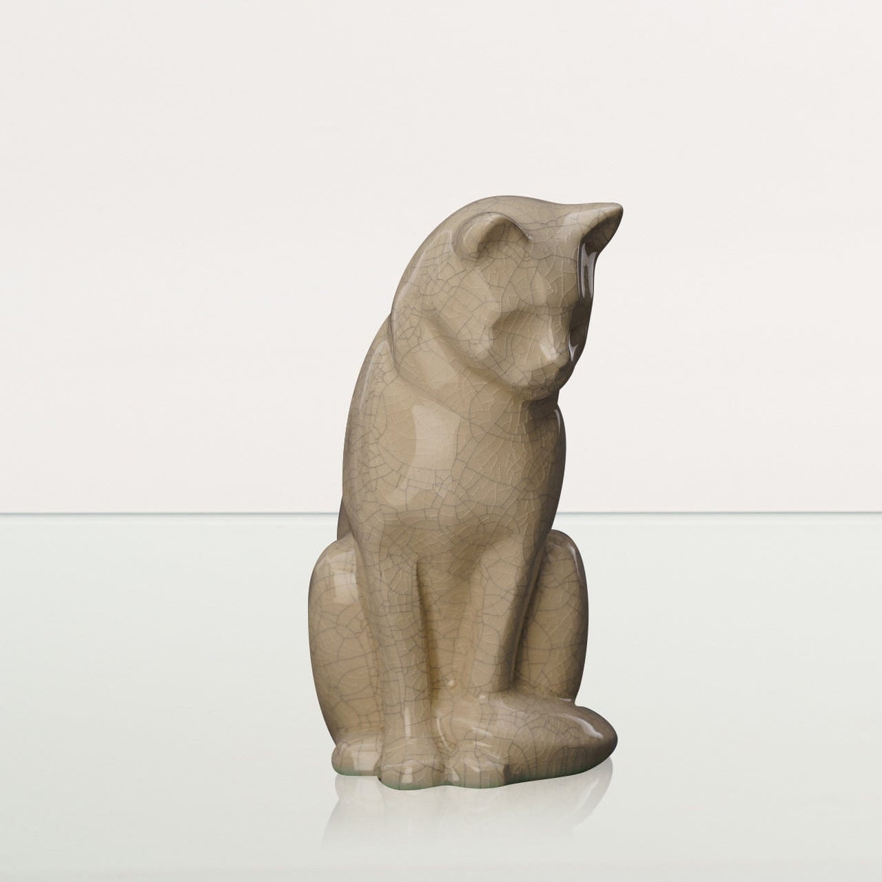 Neko Pet Urn for Ashes - Craquelure | Ceramic | Handmade Cat Urn - Pulvis Art Urns