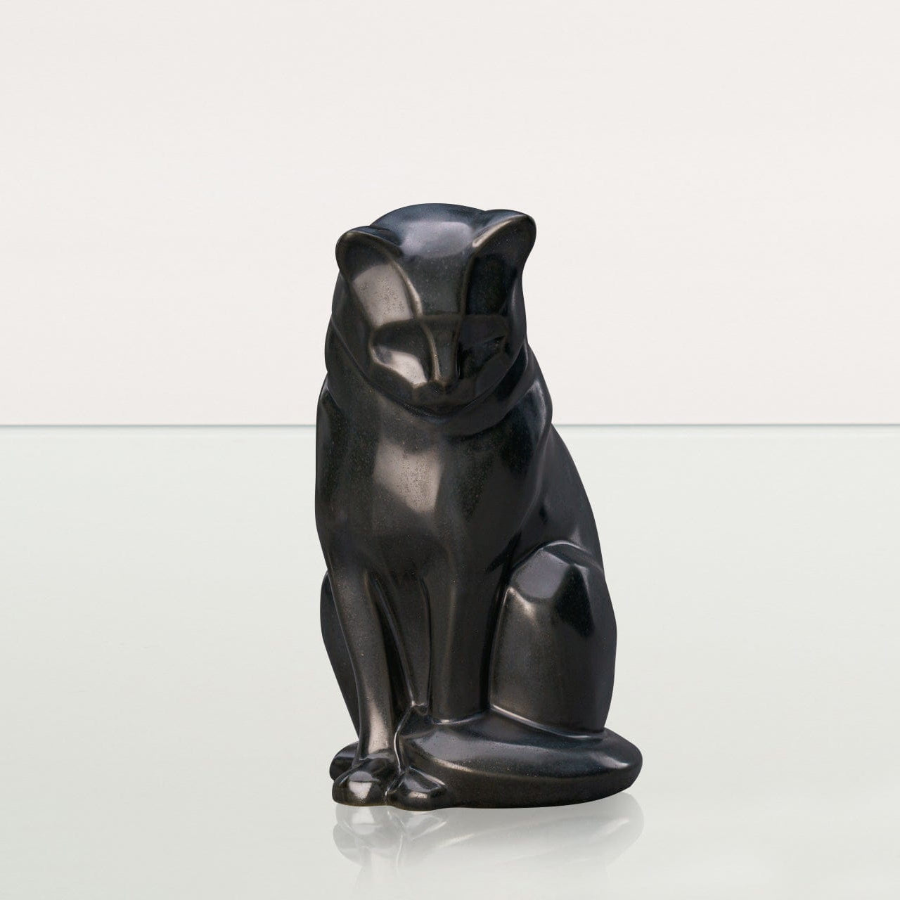 Neko Pet Urn for Ashes - Dark Matte | Ceramic | Handmade Cat Urn - Pulvis Art Urns
