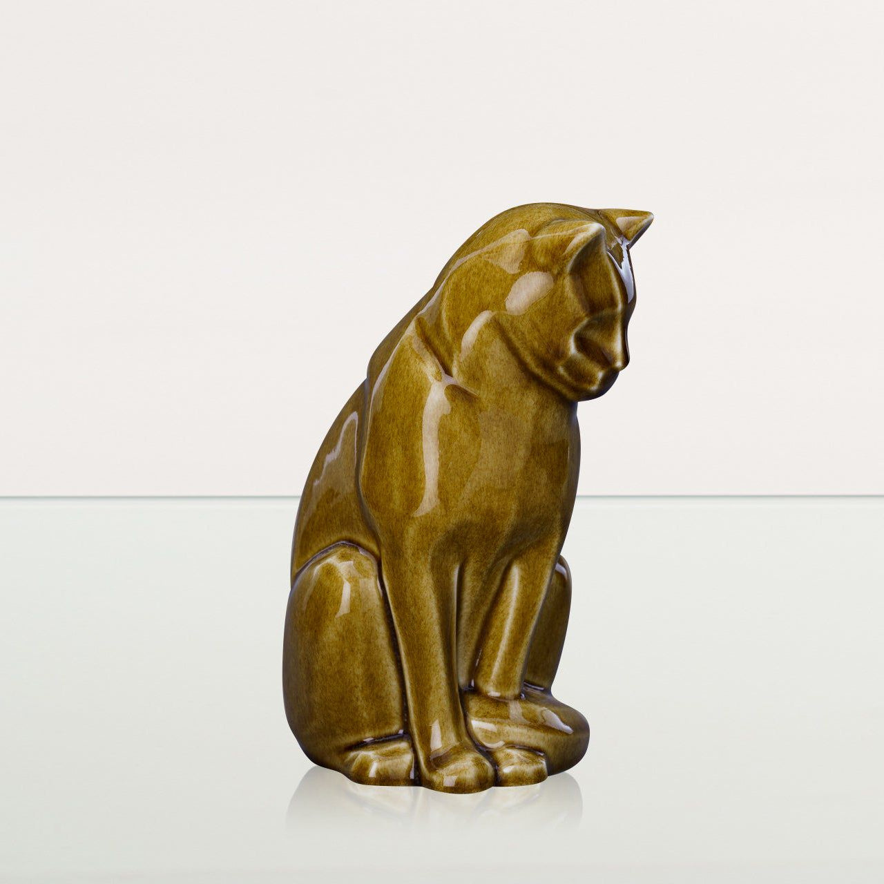 Neko Pet Urn for Ashes - Dark Sand | Ceramic | Handmade Cat Urn - Pulvis Art Urns