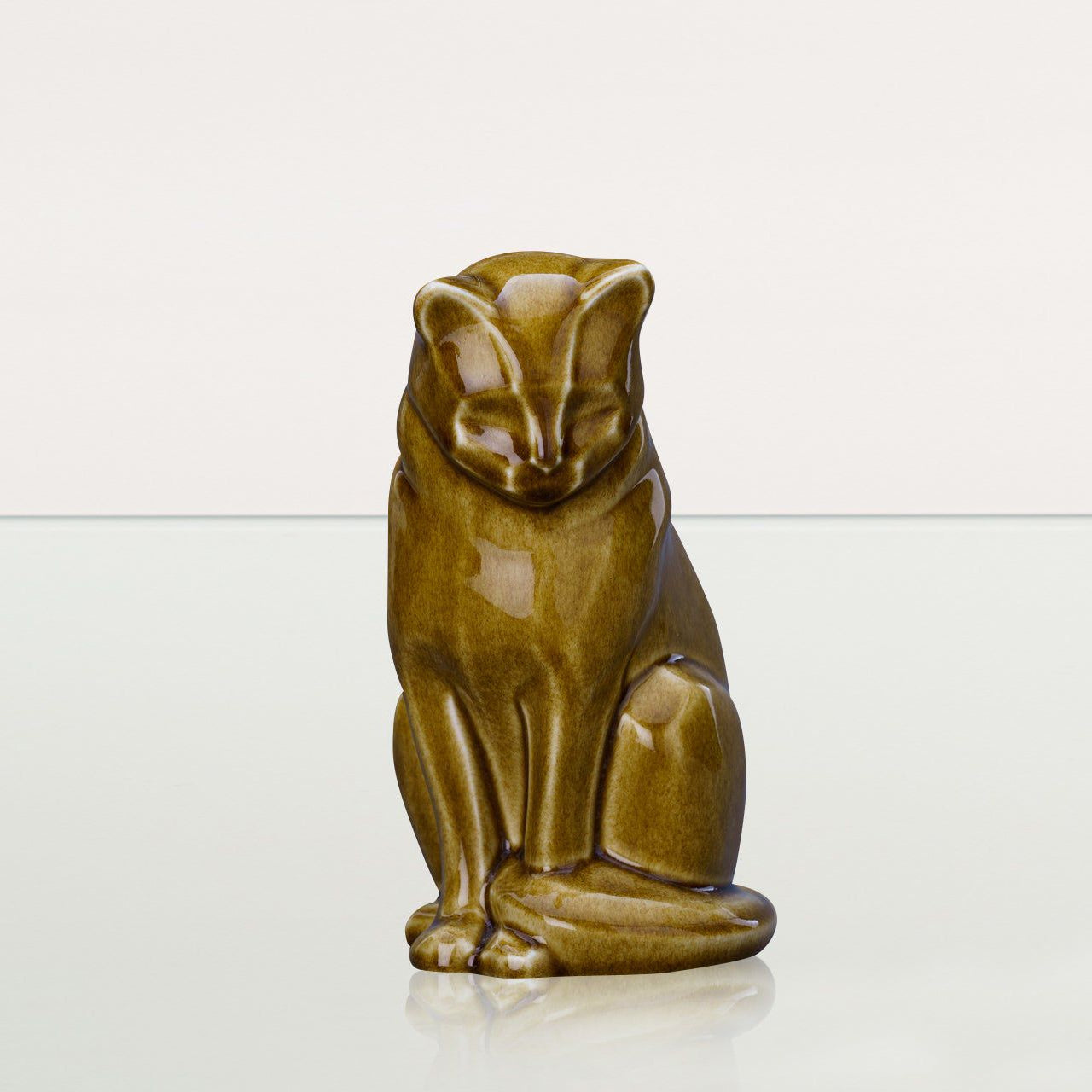 Neko Pet Urn for Ashes - Dark Sand | Ceramic | Handmade Cat Urn - Pulvis Art Urns