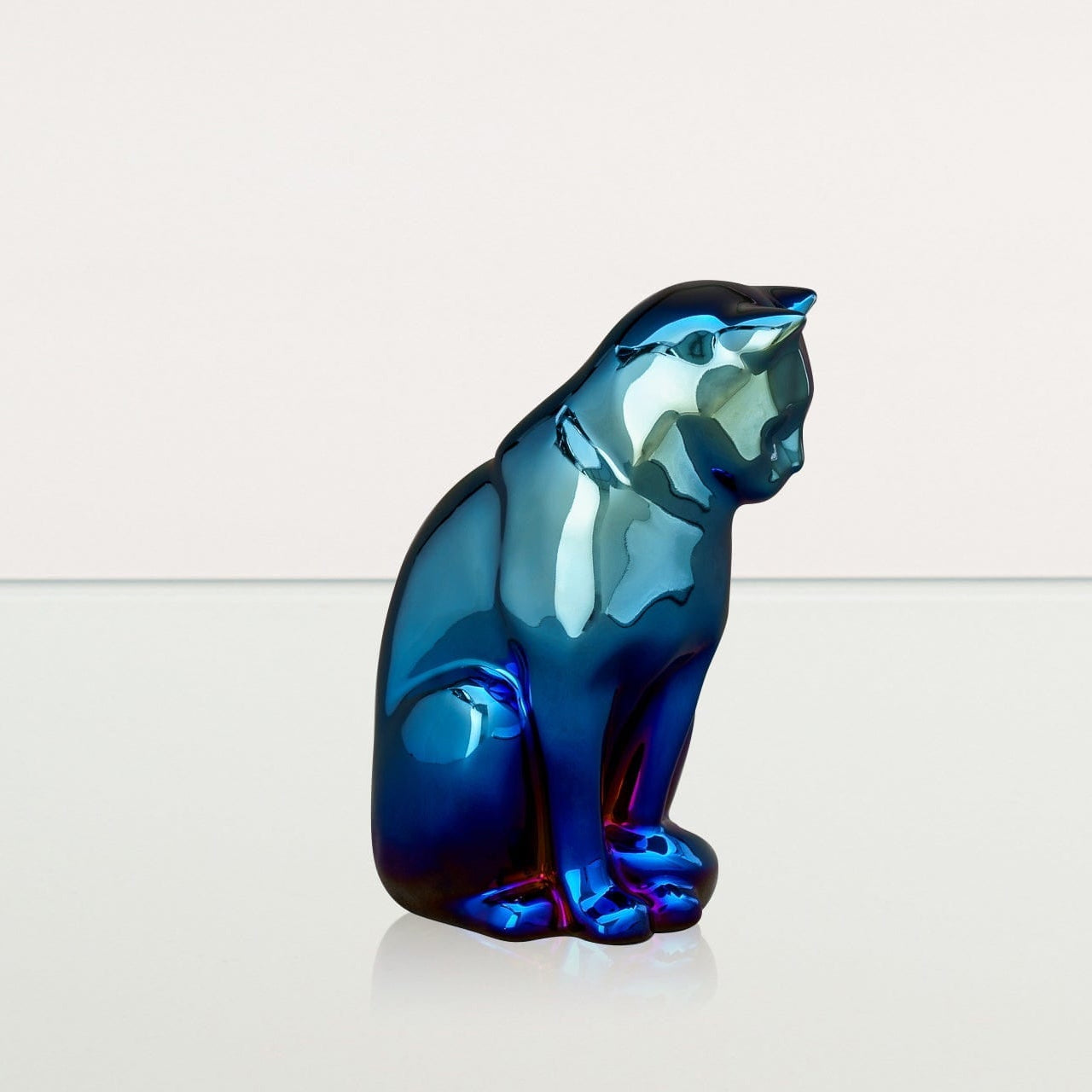 Neko Pet Urn for Ashes - Glossy Blue | Ceramic | Handmade - Pulvis Art Urns