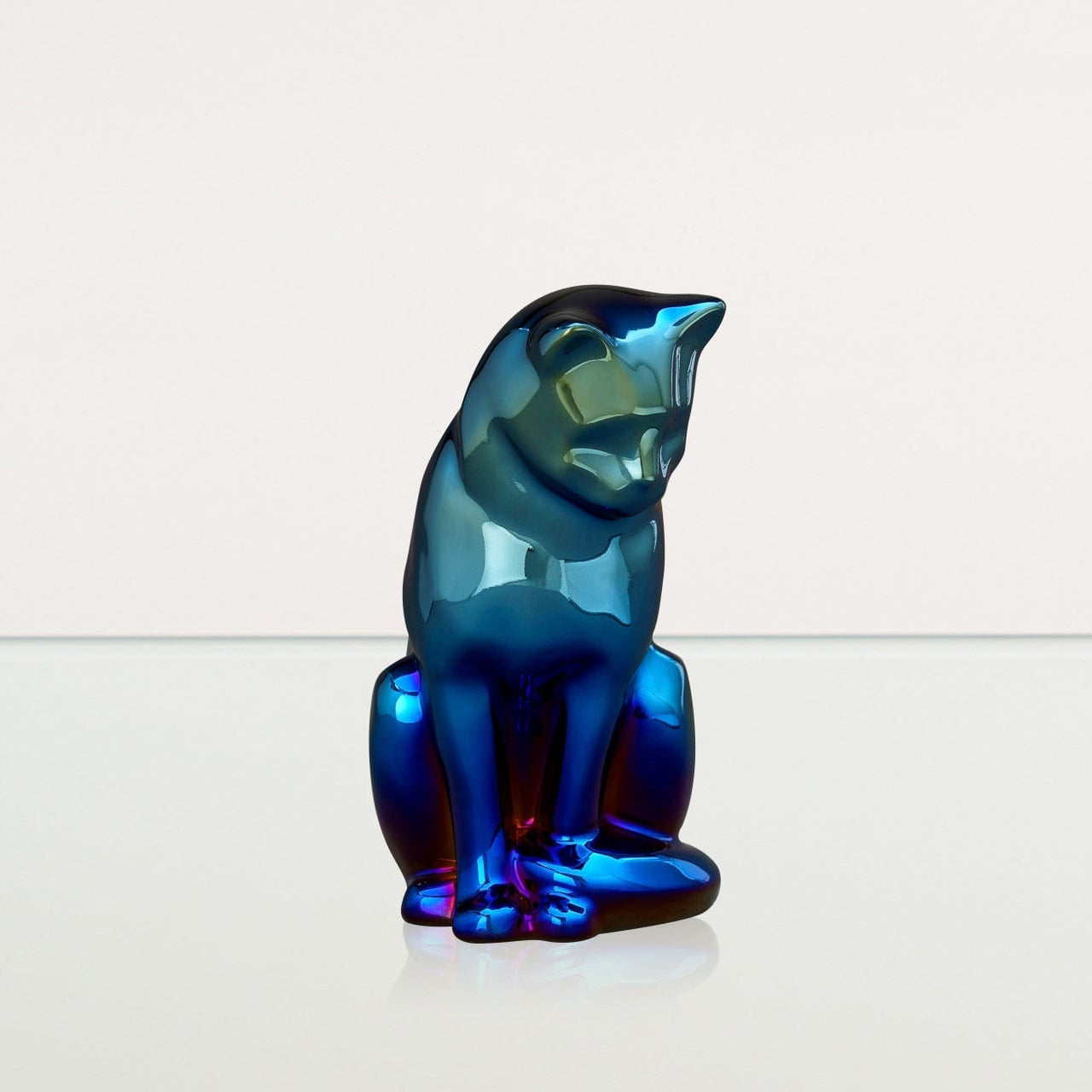 Neko Pet Urn for Ashes - Glossy Blue | Ceramic | Handmade - Pulvis Art Urns