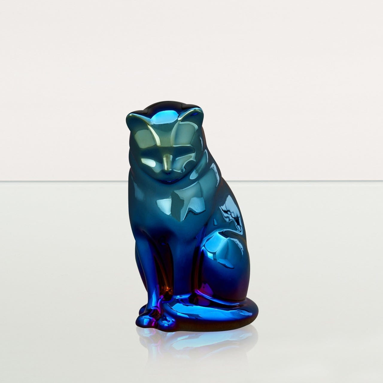 Neko Pet Urn for Ashes - Glossy Blue | Ceramic | Handmade - Pulvis Art Urns
